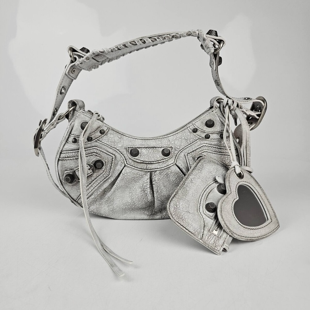 NWT Balenciaga Le Cagole XS in Optic White, Vintage Grey look